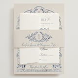 "Pavilion" - Wedding Invitations in Navy by Petra Kern - Assembled with Belly Band