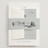 "Countryside Villa" - Wedding Invitations in Noir by Shiny Penny Studio - Assembled with Belly Band