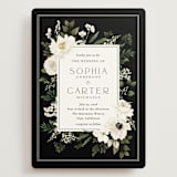 "Botanical Love" - Wedding Invitations in Black Tie by Susan Moyal - Front