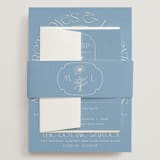 "Flora Arch" - Wedding Invitations in Cerulean by Baumbirdy - Assembled with Belly Band