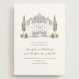 "Hand illustrated Garden Gate" - Wedding Invitations in Forest by Jackie Crawford - Front