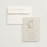 "Preserved Fall Botanicals" - Wedding Invitations in Linen by Erin Deegan - Invitation with Envelope