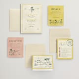 "Coastal Drift" - Wedding Invitations in Caribbean Citrus by Pixel and Hank - Invitation Suite