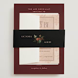 "Museum" - Wedding Invitations in Burgundy by Nazia Hyder - Assembled with Belly Band
