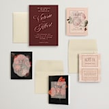 "Museum" - Wedding Invitations in Burgundy by Nazia Hyder - Invitation Suite