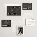 "Around the Way" - Wedding Invitations in Slate by That Girl Press - Invitation Suite
