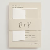 "Signed" - Wedding Invitations in Champagne by JoAnn Jinks - Assembled with Belly Band