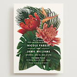 "Tropical Bouquet" - Wedding Invitations in Basil by Elly - Front