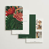"Tropical Bouquet" - Wedding Invitations in Basil by Elly - Back of Card Options