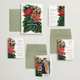 "Tropical Bouquet" - Wedding Invitations in Basil by Elly - Invitation Suite