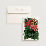 "Tropical Bouquet" - Wedding Invitations in Basil by Elly - Invitation with Envelope