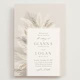 "Pampas & Palms" - Wedding Invitations in Ash by Kaydi Bishop - Front