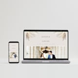 "Pampas & Palms" - Wedding Invitations in Ash by Kaydi Bishop - FREE Wedding Website