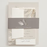 "Pampas & Palms" - Wedding Invitations in Ash by Kaydi Bishop - Assembled with Belly Band