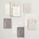 "Pampas & Palms" - Wedding Invitations in Ash by Kaydi Bishop - Invitation Suite