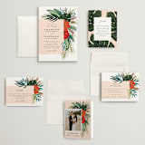 "Tropical Oasis" - Wedding Invitations in Coral by Joanna Griffin - Invitation Suite