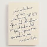 "Handwritten Letter" - Wedding Invitations in Blue Velvet by Helena Vitto - Front
