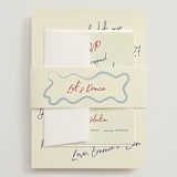 "Handwritten Letter" - Wedding Invitations in Blue Velvet by Helena Vitto - Assembled with Belly Band
