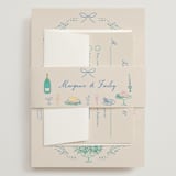 "Dining" - Wedding Invitations in Pastel by Elly - Assembled with Belly Band