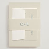 "Brooklyn" - Wedding Invitations in Cerulean by Ellen Schlegelmilch - Assembled with Belly Band