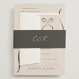 "Bow" - Wedding Invitations in Tuxedo by Corinne Malesic - Assembled with Belly Band