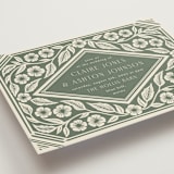 "Floral Diamond" - Wedding Invitations in Eucalyptus by Katharine Watson - Detail