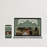 "Floral Diamond" - Wedding Invitations in Eucalyptus by Katharine Watson - FREE Wedding Website