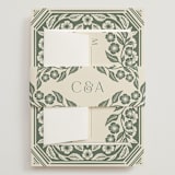 "Floral Diamond" - Wedding Invitations in Eucalyptus by Katharine Watson - Assembled with Belly Band