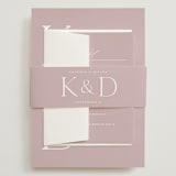 "Modern Monogram" - Wedding Invitations in Rose by Erica Krystek - Assembled with Belly Band