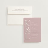 "Modern Monogram" - Wedding Invitations in Rose by Erica Krystek - Invitation with Envelope