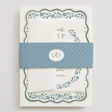"Sweet Vintage" - Wedding Invitations in Periwinkle by Alethea and Ruth - Assembled with Belly Band