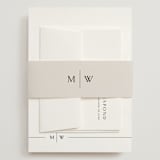 "Align" - Wedding Invitations in Cotton by Jennifer Postorino - Assembled with Belly Band