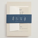 "Arched Monogram" - Wedding Invitations in Ecru by Erica Krystek - Assembled with Belly Band