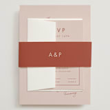 "Jot" - Wedding Invitations in Peach Cream by Snow and Ivy - Assembled with Belly Band
