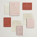 "Jot" - Wedding Invitations in Peach Cream by Snow and Ivy - Invitation Suite