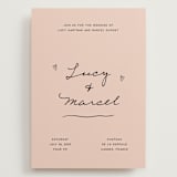 "Ballpoint Suite" - Wedding Invitations in Blush by Ani Somi - Front