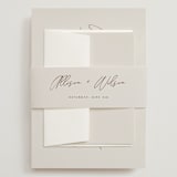 "Love Note" - Wedding Invitations in Ecru by AK Graphics - Assembled with Belly Band
