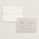 "Love Note" - Wedding Invitations in Ecru by AK Graphics - Invitation with Envelope