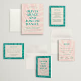 "The Palm" - Wedding Invitations in Flamingo by Pixel and Hank - Invitation Suite