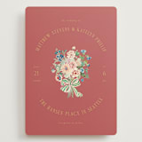 "Ruban en Fleur" - Wedding Invitations in Rose by Itsy Belle Studio - Front