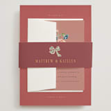 "Ruban en Fleur" - Wedding Invitations in Rose by Itsy Belle Studio - Assembled with Belly Band
