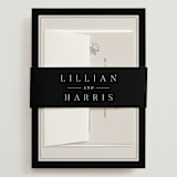 "Cambridge" - Wedding Invitations in Tuxedo by Amy Kross - Assembled with Belly Band