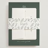 "Branchlet" - Wedding Invitations in Hunter by Sarah Brown - Assembled with Belly Band