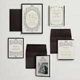 "Ornate sketched frame" - Wedding Invitations in Latte by Jackie Crawford - Invitation Suite
