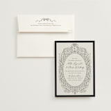"Ornate sketched frame" - Wedding Invitations in Latte by Jackie Crawford - Invitation with Envelope