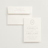 "The Hudson" - Wedding Invitations in Latte by Kristie Kern - Invitation with Envelope
