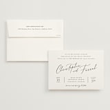"Beautifully Scripted" - Wedding Invitations in Pearl by Hooray Creative - Invitation with Envelope