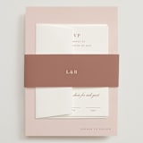 "Charleston" - Wedding Invitations in Blush by Megan Davis - Assembled with Belly Band