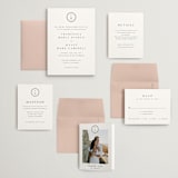 "Circle monogram" - Wedding Invitations in Cotton by Stacey Meacham - Invitation Suite