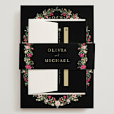 "Meadow Love" - Wedding Invitations in Azalea by Susan Moyal - Assembled with Belly Band